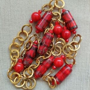 🇨🇦 Venetian art glass hand made necklace with earrings NWOT